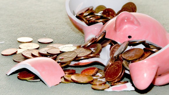 Broken piggy bank