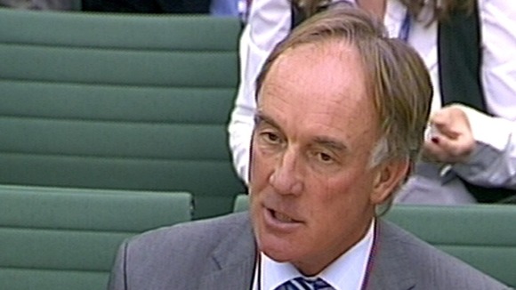 Tom Crone appears before the Commons Culture, Media and Sport committee probe into phone hacking in 2011.
