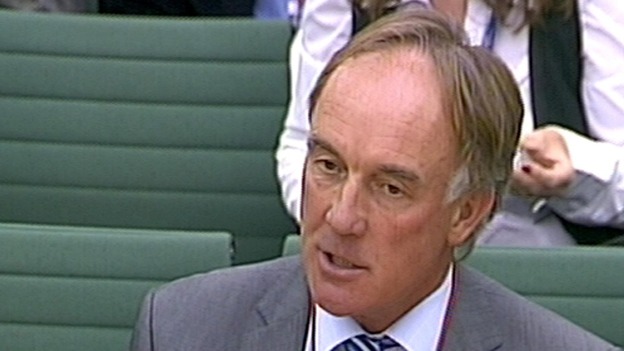 Tom Crone appears before the Commons Culture, Media and Sport committee probe into phone hacking in 2011.