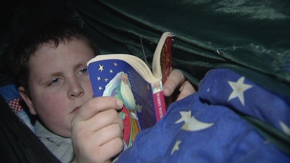 Rob prepares for another night in his hammock