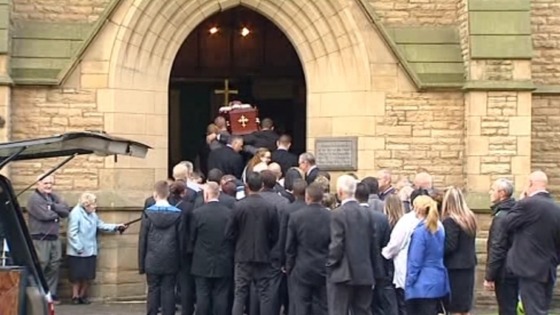 Family and friends came to say their goodbye to Winnie Johnson, who died earlier this month.