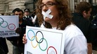 London Metropolitan University students protest outside Downing Street, central London, to express their distress and anger at the UKBA