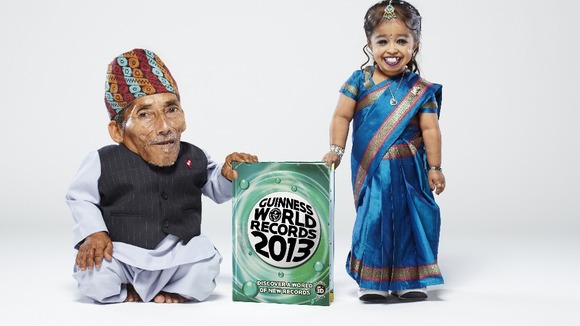 The world’s shortest man and woman have met for the first time in history - Chandra Bahadur Dangi (left), and Jyoti Amge (right)