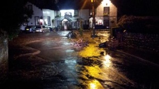 Pub surrounded by water