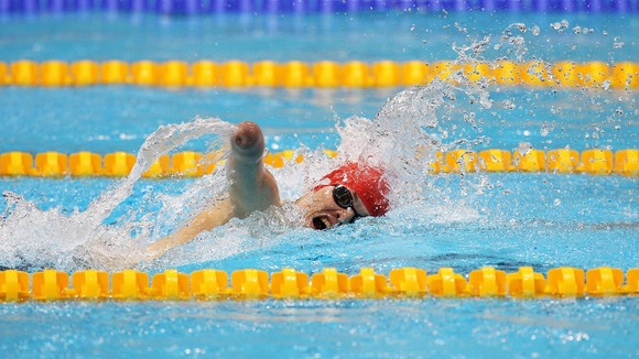 Great Britain's Thomas Young during the men's 400m Freestyle S8 heat 2