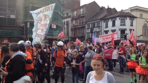The Mardi Gras parade in Cardiff