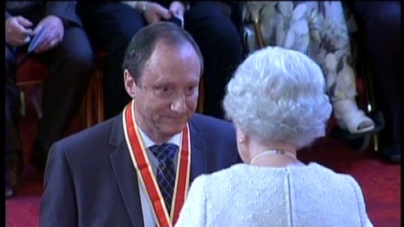 Professor Sir Keith Porter receiving his knighthood