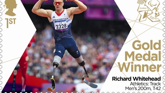 Stamp celebrating Richard Whitehead's gold medal