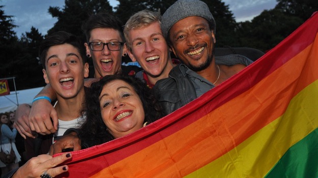 People at Cardiff's Mardi Gras