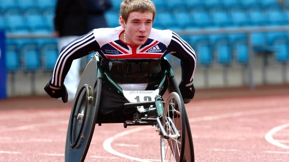 Mickey Bushell in action in the men's 200m class 51-53