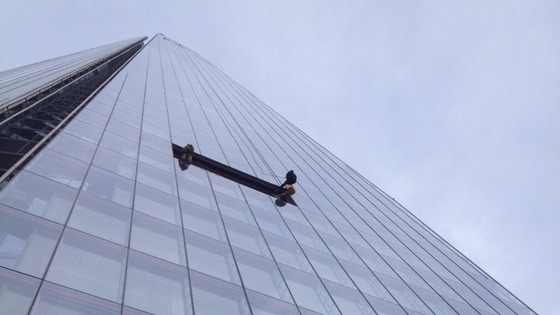 Prince Andrew makes his way down The Shard.