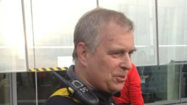 Prince Andrew at the bottom of The Shard.