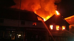 Fire takes hold of shops on Uckfield High Street