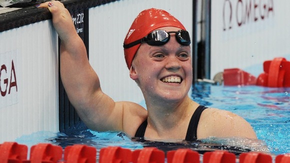 Ellie Simmonds finishes first in her 400m Freestyle S6 Heat yesterday