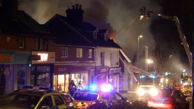 Aerial platform used to fight fire