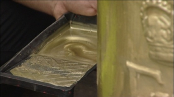 Painting it gold, a post box in Ellie Simmonds' home town
