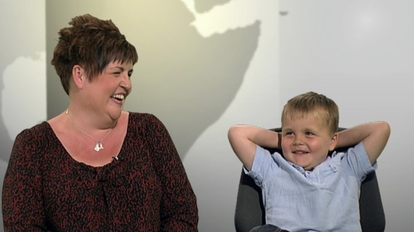 Six-year-old Alex Logan speaking to ITV News