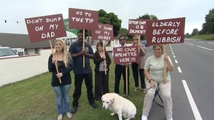 Protesters outside the care home