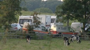 Police at the scene in Melton Mowbray