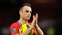 Dimitar Berbatov with the ball at Old Trafford football