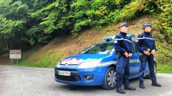 Gendarmes stand guard