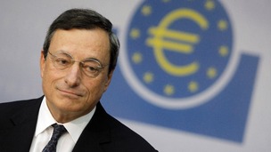 ECB President Draghi speaks during the monthly news conference in Frankfurt