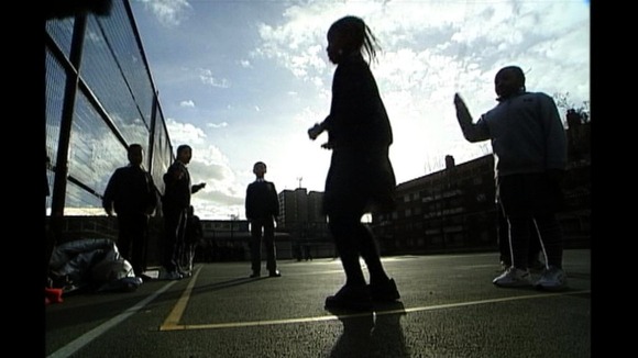 Anonymous children in playground