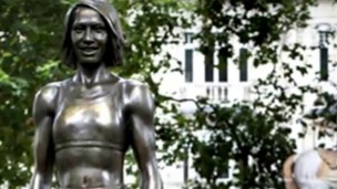 The bronze statue