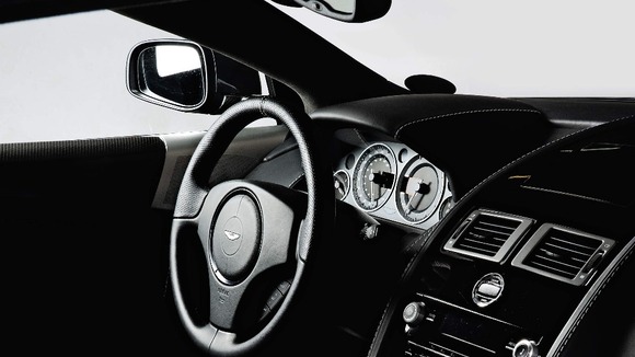 The interior of a 2008 Aston Martin used by Daniel Craig