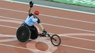 David Weir celebrates his victory in the Men's 800m T54 final.