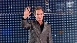 Julian Clary leaves the Celebrity Big Brother House as the winner.