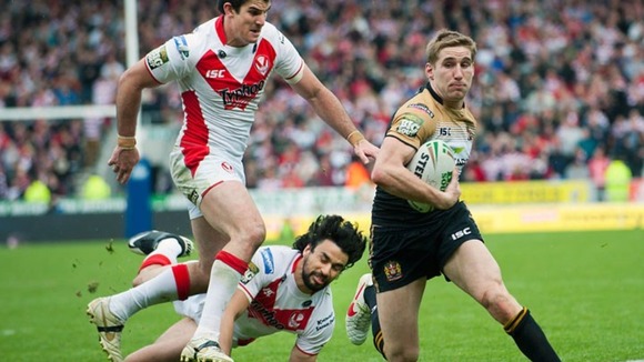 St Helens score try against Wigan Rugby League