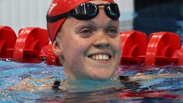 Ellie Simmonds during the women's 100m freestyle S6 heats at the Aquatic Centre, London.