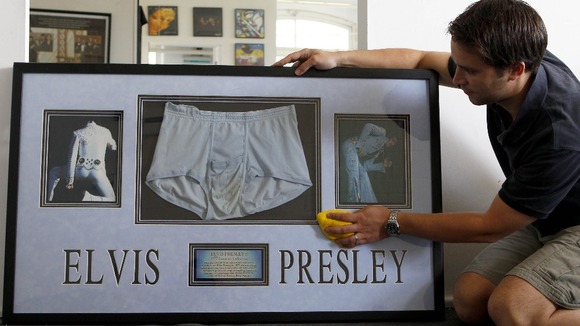 A pair of briefs belonging to Elvis Presley were unsold at the auction