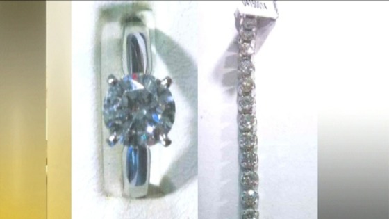 Diamond solitaire ring and diamond bracelet