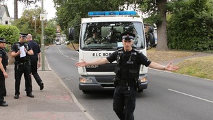 The bomb disposal unit arriving