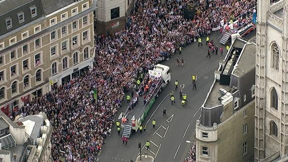 Thousands have lined the streets of London for the parade.