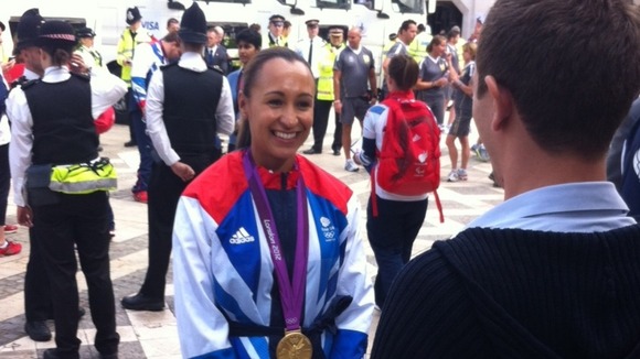 Olympic poster girl, Jess Ennis, at the Olympic parade