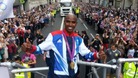 Olympic hero Mo Farrah salutes the crowd