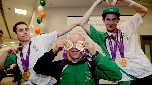 Jason Smyth, Mark Rohan and Michael McKillop at Dublin Airport