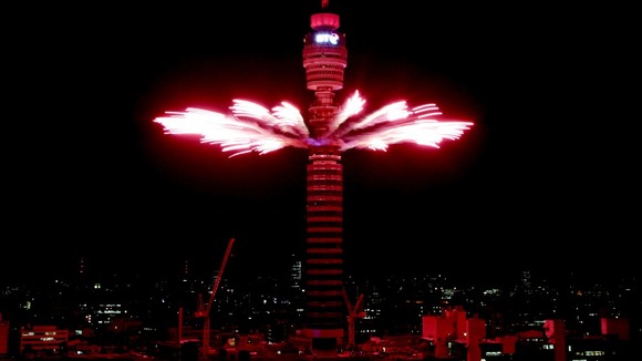 The BT Tower display for Team GB and Paralympics GB