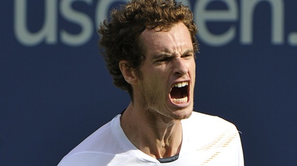 Andy Murray celebrates in the semi finals