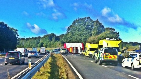 The scene of the crash this morning
