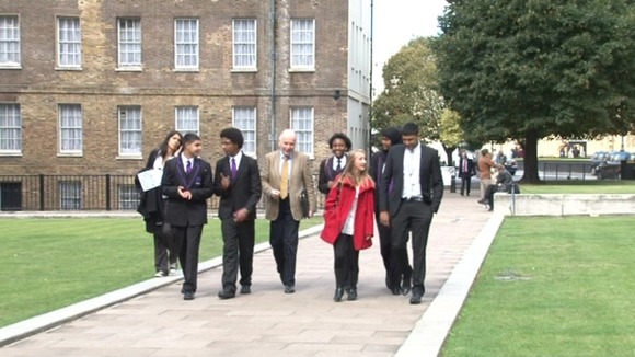 Jack Dromey and youngsters from North Birmingham Academy