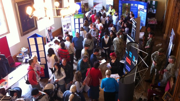People attending the jobs fair at Worcester Guild Hall today