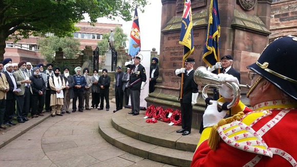 Laying the wreath in Wolverhampton
