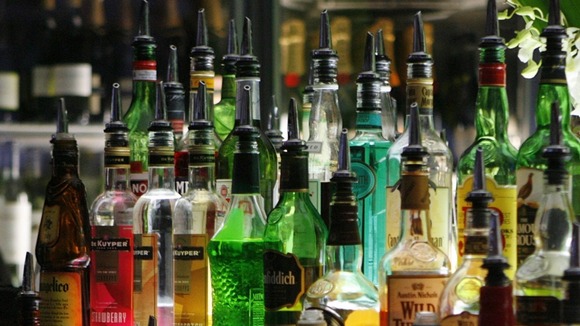 Bottles pf alcohol