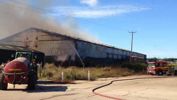 The scene of the fire at Camp Farm