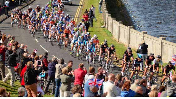 Cyclists taking part in Tour of Britain