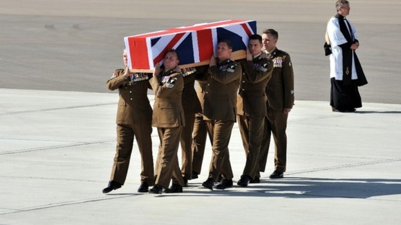 Sergeant Lee Paul Davidson is repatriated at RAF Brize Norton in Oxfordshire.